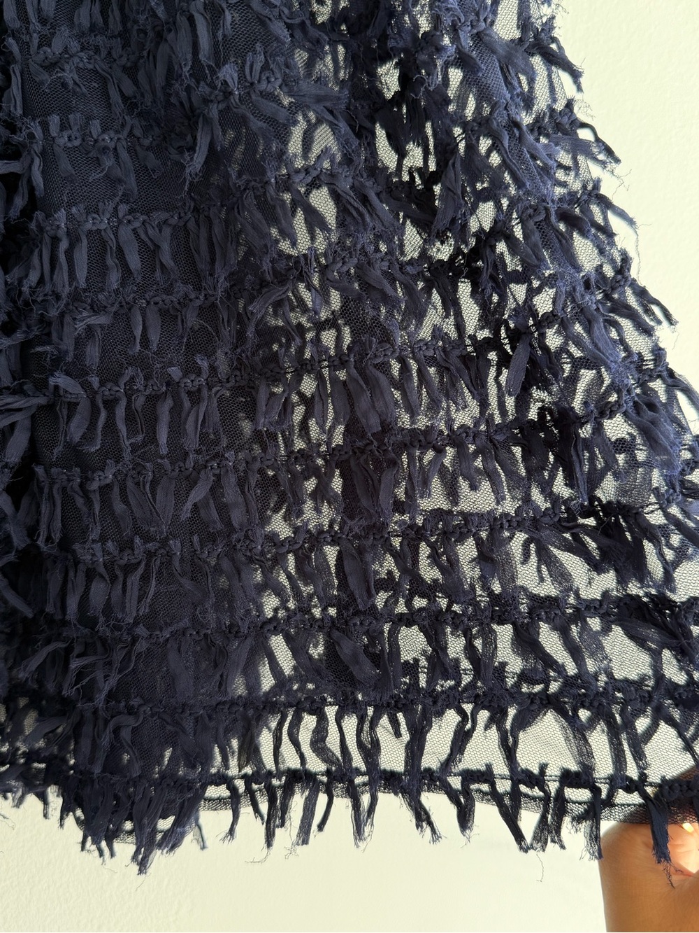 Maeve Navy Fringe Maxi Skirt - Picture 3 of 4